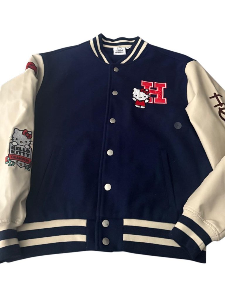 Sanrio Womens Small Navy And White Varsity Helolo Kitty Jacket — image 2 of 4